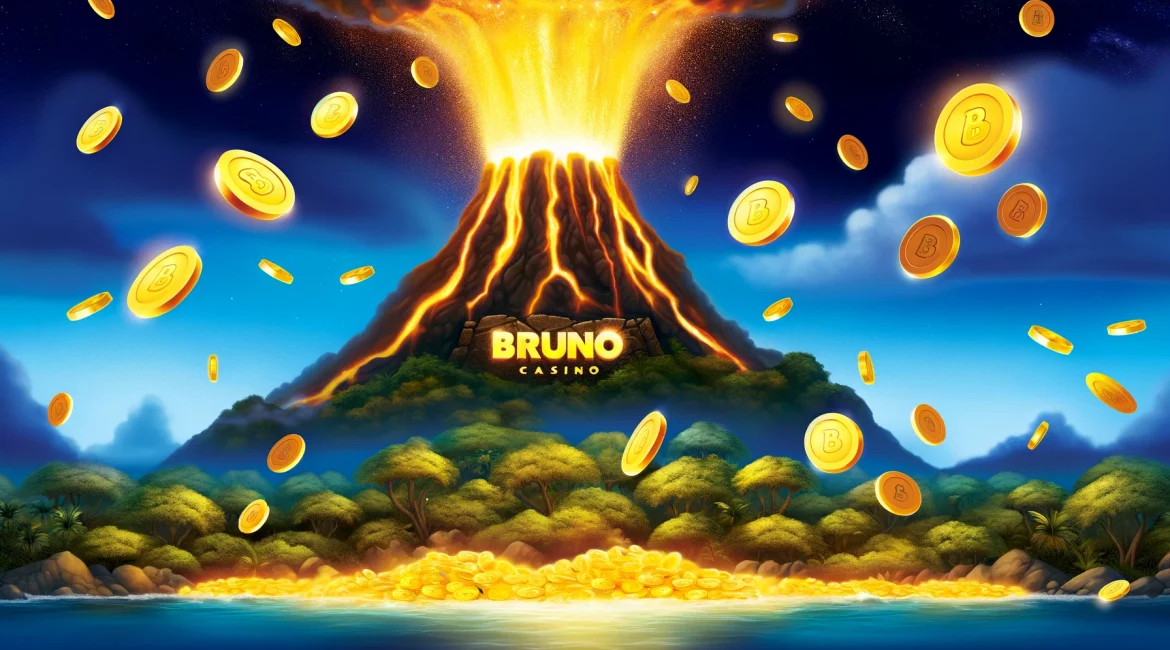 Dynamische uitbarsting van munten bij Coin Volcano slot, exclusief bij Bruno Casino Nederland, biedt een explosieve online slotervaring