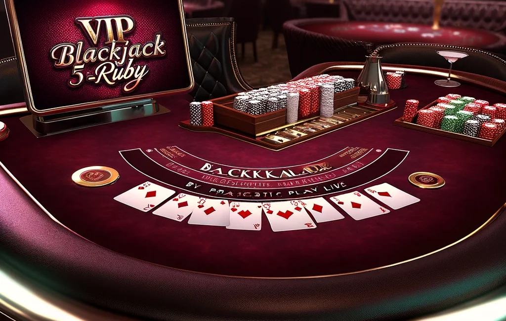 Stap in de exclusieve wereld van VIP Blackjack 5 - Ruby van Pragmatic Play Live, een premium blackjack-ervaring in Nederland